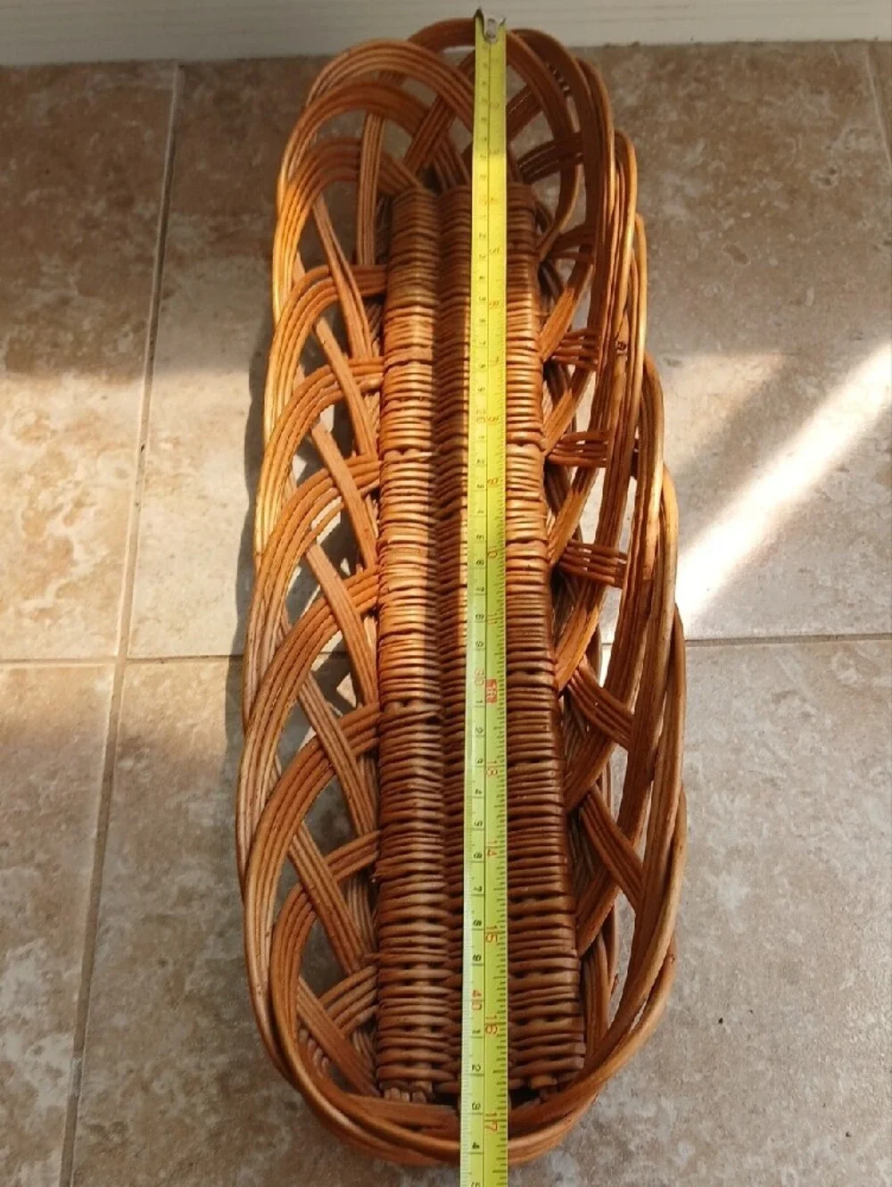 Hand Crafted Woven Rattan Basket - Natural Brown